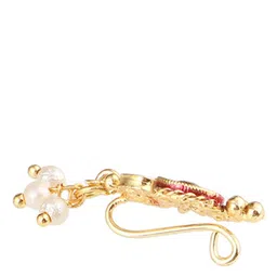 Anouk Set Of 5 Gold-Plated Artificial Stones and Beads Stud Nosepins image 3