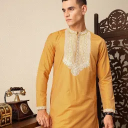 Men Solid Viscose Rayon Straight Kurta-image-16