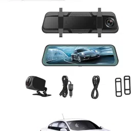 Digital 9.66inch Mirror DVR Full Touch Screen With TFT/Night Vision For Car-107 Black LED-image-72