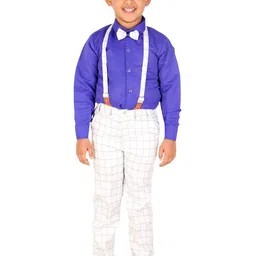 DKGF FASHION Boys Blue & White Shirt With Trouser-picture-10