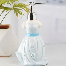 Kookee White & Blue Abstract Shaped Ceramic Soap Dispenser-45