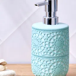 Home Centre Teal Textured Polyresin Soap Dispenser-9