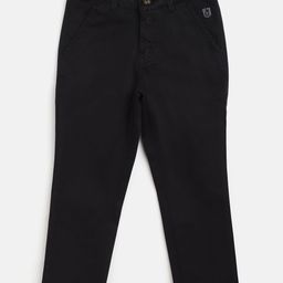 Gini and Jony Boys Black Solid Regular Fit Chino Trousers-image-56