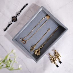 La Trove Grey Wardrobe Luxury Plain Jewellery Organiser-49