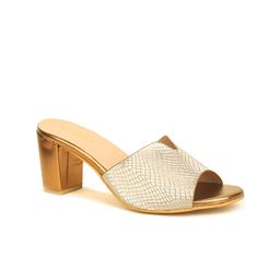 VALIOSAA Copper-Toned Party Block Peep Toes-3