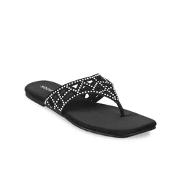 Mochi Embellished Open Toe Flats With Laser Cuts-13