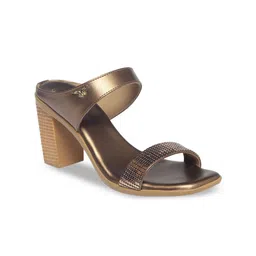 Monrow PU Block Sandals with Laser Cuts image 2