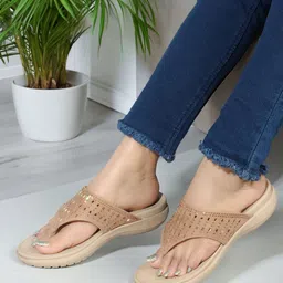 Carlton London Embellished Open Toe Flats-33
