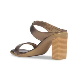 Monrow PU Block Sandals with Laser Cuts image 3