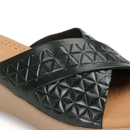 TRASE Textured Open Toe Wedge Heels image 2