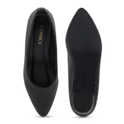 ICONICS Textured Pointed Toe Block Pumps image 4