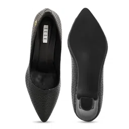 ELLE Textured Pointed Toe Block Pumps image 4