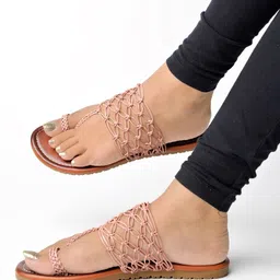 Shoetopia Girls Ethnic Knotted One Toe Flats-58