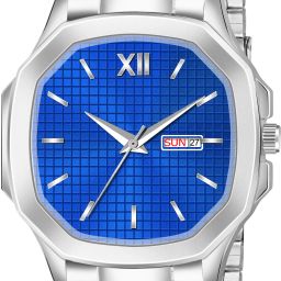 Stylish Analog Blue Classic Watches For Men With Day Date Function Analog Watch - For Men Watch For Man Chain Strap And Steel Strap Watches For Men-image-88
