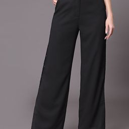 KASSUALLY Women Black Straight Fit High-Rise Trousers-image-79