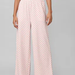 ONLY Women Pink Printed High-Rise Trousers-picture-14
