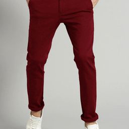 AD & AV Men Maroon Classic Easy Wash Chinos Trousers-image-68