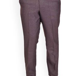 AD & AV Men Coffee Brown Textured Classic Easy Wash Formal Trousers-picture-12