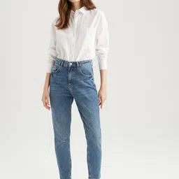 DeFacto Women High-Rise Pure Cotton Jeans-image-96