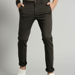 AD & AV Men Green Classic Easy Wash Trousers-image-56