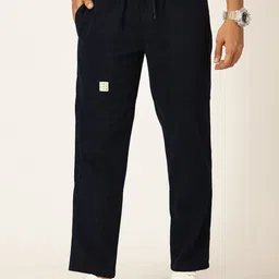 Thomas Scott Men Relaxed Loose Fit Mid-Rise Pure Cotton Easy Wash Trousers-image-57