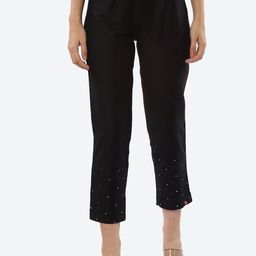 Biba Women Black Smart Slim Fit High-Rise Pleated Trousers-image-33
