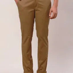 Raymond Men Slim-Fit Mid-Rise Cotton Trousers-image-66