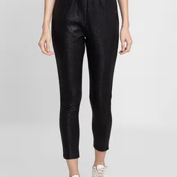 Globus Women Black Animal Printed Smart Skinny Fit High-Rise Trouser-image-12