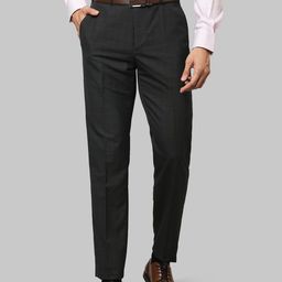 Raymond Men Green Checked Formal Trousers-image-20
