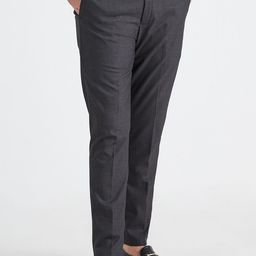 MR BUTTON Men Grey Slim Fit Formal Trousers-image-95