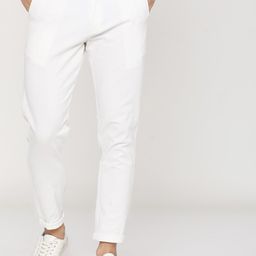 HIGHLANDER Men White Slim Fit Easy Wash Trousers-image-57