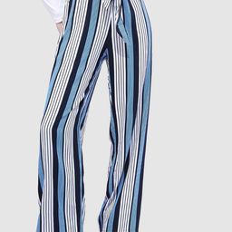 Freehand by The Indian Garage Co Women Striped Flared Trousers-picture-6