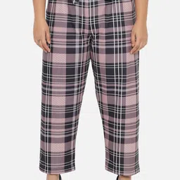 Amydus Women Plus Size Pink Checked Trousers-picture-29
