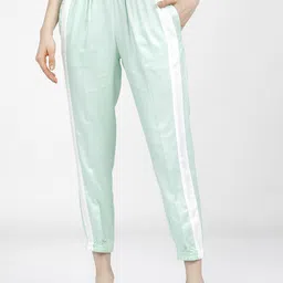 Tokyo Talkies Women Green Pleated Joggers Trousers-picture-25
