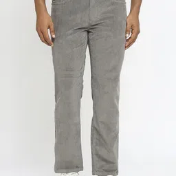 Basics Men Tapered Fit Mid-Rise Corduroy Cotton Trousers-picture-12