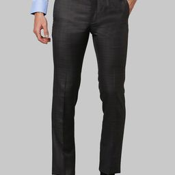 Raymond Men Grey Checked Slim Fit Formal Trousers-image-69