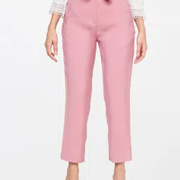 AND Women Pink Straight Fit Trousers-image-95
