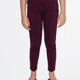 AND Girls Burgundy Skinny Fit Trouser-picture-16