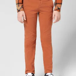 Jack & Jones Junior Boys Mid-Rise Flat-Front Plain Cotton Trousers-image-24