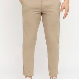 Basics Men Tapered Fit Dobby Weave Cotton Chinos Trousers-image-30