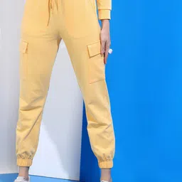 Tokyo Talkies Women Orange Slim Fit Knited Joggers-image-70