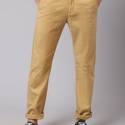 Cantabil Men Khaki Chinos Cotton Trousers-image-46
