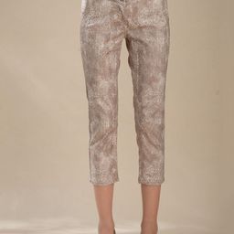 B.Copenhagen Women Gold-Toned Printed Slim Fit Trousers-picture-32