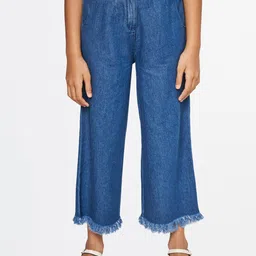 Global Desi Girls Blue Loose Fit Trousers-image-15