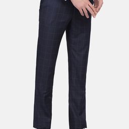 Blackberrys Men Checked Slim Fit Formal Trousers-picture-11
