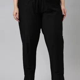 Go Colors Women Black Tapered Fit Trousers-image-96