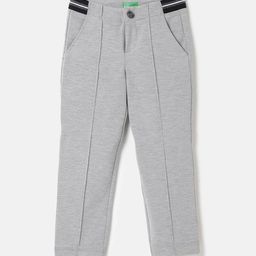 United Colors of Benetton Boys Textured Slim Fit Pleated Chinos Trousers-image-84