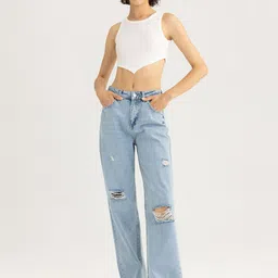 DeFacto Women Highly Distressed Pure Cotton Jeans-image-57
