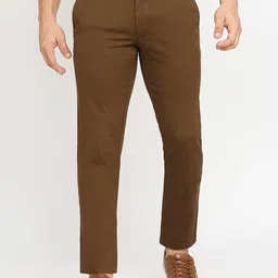 Basics Men Tapered Fit Dobby Weave Cotton Chinos Trousers-image-25