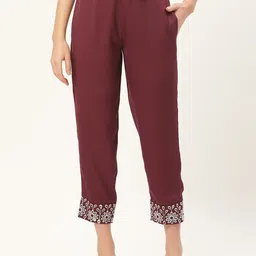 DODO & MOA Women Embroidered Regular Fit Trousers-33